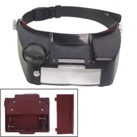 Oem - 3 Lens 2 LED Headband Magnifier Magnifying Glasses - Magnifiers microscopes - AL052