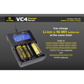 XTAR - XTAR VC4 Ni-MH and Li-ion USB battery charger EU Plug - Battery chargers - NK024