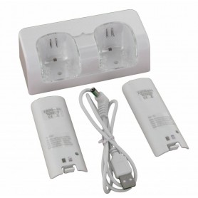 Oem, Dual Charger Station Dock + 2 2800mAh Battery for Wii, Nintendo Wii, YGN542-CB
