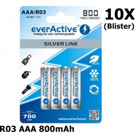 EverActive - AAA 800mAh Rechargeables everActive Silver Line - Size AAA - BL153-CB