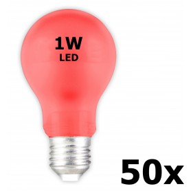 Calex - E27 1W Red LED GLS-lamp A60 240V 12lm CA034 - E27 LED - CA034-CB