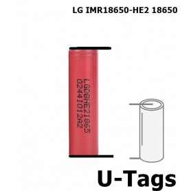 LG - LG ICR18650-HE2 18650 2500mAh - 20A Rechargeable battery - Size 18650 - NK077-CB