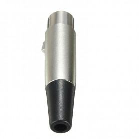 Oem, 6mm 3 Pin XLR Jack Female-Adapter For Microphone Speaker 18AWG Cable Silver, Audio adapters, AL889