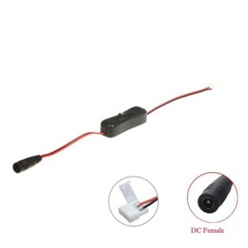 Oem, 8mm 2-Pin Single Color LED Strip DC Female Wire Switch, LED Accessories, LSCC24-CB