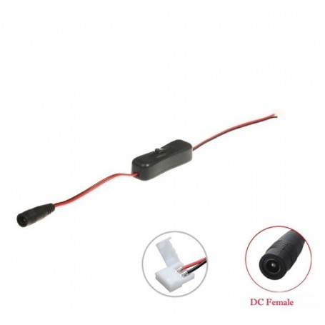 Oem - 8mm 2-Pin Single Color LED Strip DC Female Wire Switch - LED Accessories - LSCC24-CB