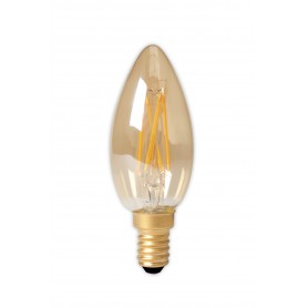 Calex, Calex LED Full Glass Filament Candle-lamp 240V 3,5W 200lm E14 B35, Gold 2100K CRI80 Dimmable, E14 LED, CA0238-CB