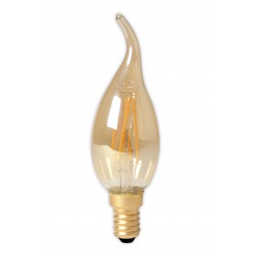 Calex, Calex LED Full Glass Filament Tip-Candle-lamp 240V 3,5W 200lm E14 BXS35, Gold 2100K CRI80 Dimmable, E14 LED, CA0239-CB