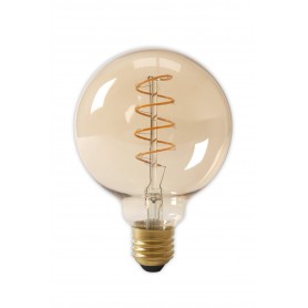 Calex, E27 LED Flex Filament Globe Lamp 240V 4W 200lm G125, Gold 2100K Dimmable, E27 LED, CA0252-CB