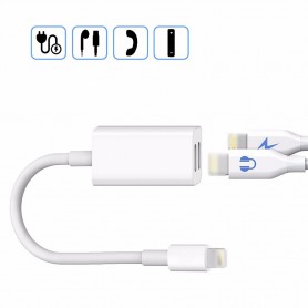 Oem, iPhone 7 / 7 Plus Duo - Audio DataSync Charge cable, iPhone data cables , AL591-CB
