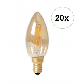 Calex - Calex LED Full Glass Filament Candle-lamp 240V 3,5W 200lm E14 B35, Gold 2100K CRI80 Dimmable - E14 LED - CA0238-CB