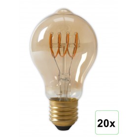 Calex - Calex LED Full Glass Flex Filament GLS-lamp 240V 4W 200lm E27 A60DR, Gold 2100K Dimmable - E27 LED - CA0250-CB
