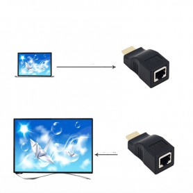 Oem - 1 Set 30m HDMI / RJ45 extender repeater booster TX/RX 3D Full HD1080P - HDMI adapters - AL163