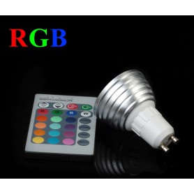 Oem, GU10 3W 16 Color Dimmable LED Bulb with Remote Control, GU10 LED, AL164