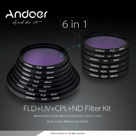 Oem, Andoer 62mm UV+CPL+FLD+ND(ND2 ND4 ND8) Photography Filter Kit Set, Photo-video accessories, AL165