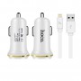 HOCO, Duo 2.1A USB car charger with iPhone Lightning cable, Auto charger, H60420-CB