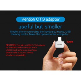 Vention, USB 2.0 to Micro USB OTG Adapter Converter, USB adapters, V009-CB