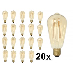 Calex - E27 LED LongFilament Rustik Lamp 240V 4W 320lm ST64, Gold 2100K Dimmable - E27 LED - CA0453-CB