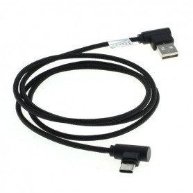 OTB - 1m USB TYPE C (USB-C) to USB data cable nylon sheathed 90 degree plug - USB to USB C cables - ON5021-CB