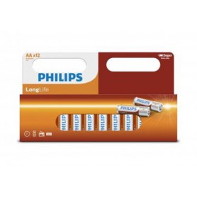 PHILIPS, 12-Pack - AA R3 Philips Longlife Zinc, Size AA, BS034-CB