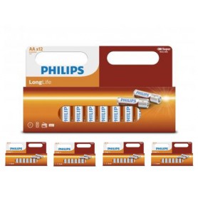 PHILIPS - 12-Pack - AA R3 Philips Longlife Zinc - Size AA - BS034-CB