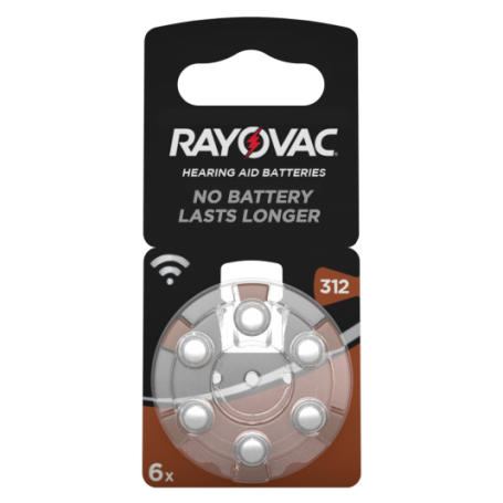 Rayovac, Rayovac Acoustic HA312 / 312 / PR41 / ZL3 180mAh 1.4V Hearing Aid Battery, Hearing batteries, BS081-CB