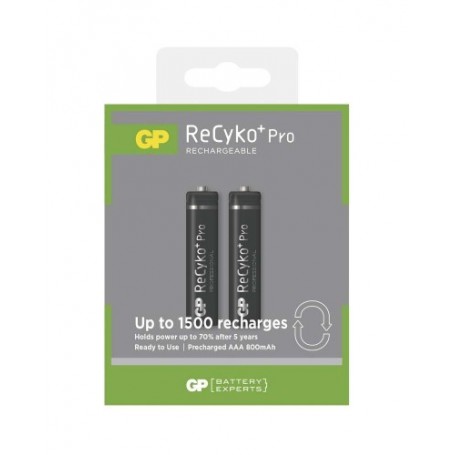 GP - Duo GP ReCyko+ Pro Professional R03/AAA 800mAh Rechargeable - Size AAA - BS126-CB