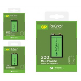 GP - GP 6F22/9V GP ReCyko+ 200 Series 200mAh Rechargeable - Other formats - BS129-CB