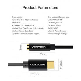 Vention, USB Type-C to Female 3.5mm Audio Cable Adapter, Audio cables, V037-CB
