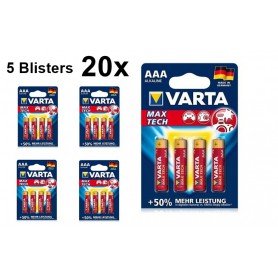 Varta - VARTA Max Tech LR03 / AAA / R03 / MN 2400 1.5V alkaline battery - Size AAA - BS156-CB