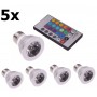 Oem - E27 4W 16 Color Dimmable LED Bulb with Remote Control - E27 LED - AL131-CB