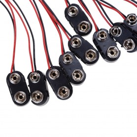 Oem, 10 pieces 9V Battery clip with two wires, Battery accessories, AL1036