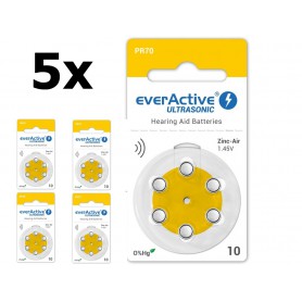 EverActive - everActive ULTRASONIC 10 1,45V Hearing Aid Battery - Mercury Free - Hearing batteries - BL305-CB