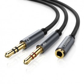 UGREEN - 3.5mm F to Dual 3.5mm M Headset Mic Audio Y Splitter - Audio cables - UG174-CB