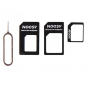 Oem - 4 in 1 SIM Micro-SIM Nano-SIM adapter + Pin Key AL226 - SIM adapters - AL226-CB