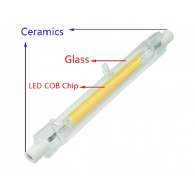 Oem, R7S 10W 118mm Cold White COB LED Lamp - NOT Dimmable, Tube lamps, AL1068-CB