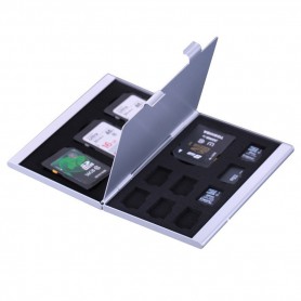 Oem - TF and SD Memory Cards Aluminium Storage Case - SD and USB Memory - AL643-CB