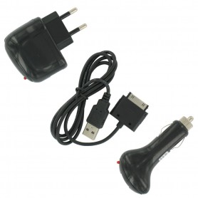 4 in 1 Charge/Sync Set For Iphone 3G/3GS/4 Black 00354