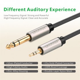 UGREEN - UGREEN 3.5mm Male to 6.35mm Male Jack Audio Cable - Audio cables - UG085-CB