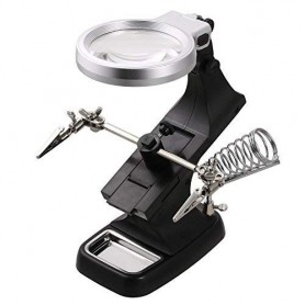 Oem - Magnifying glass Loupe 3x and 4.5x Zoom Solder Holder With LED Lamp - Magnifiers microscopes - AL322-CB