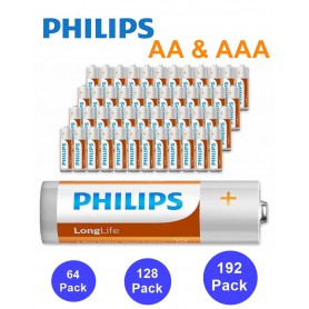 PHILIPS - Philips Power Pack - Longlife Alkaline AA + AAA - Size AAA - BS350-CB