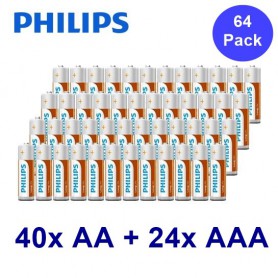 PHILIPS - Philips Power Pack - Longlife Zinc AA + AAA - Size AAA - BS350-CB