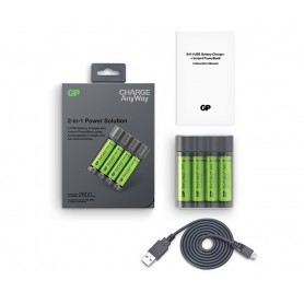 GP, GP X411 powerbank and battery charger + 4x AA 2600mAh, Battery chargers, BS359