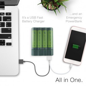 GP - GP X411 powerbank and battery charger + 4x AA 2600mAh - Battery chargers - BS359