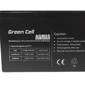 Green Cell - Green Cell 12V 7.2Ah (6.3mm) 7200mAh VRLA AGM Battery - Battery Lead-acid  - GC039