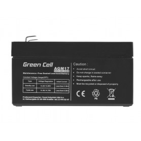 Green Cell, Green Cell 12V 1.2Ah (4.6mm) 1200mAh VRLA AGM Battery, Battery Lead-acid , GC041