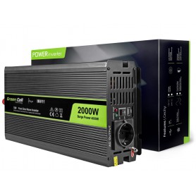 Green Cell, 4000W DC 12V to AC 230V with USB Current Inverter Converter - Pure/Full Sine Wave, Battery inverters, GC033