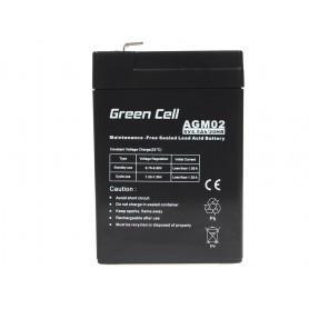 Green Cell - Green Cell 6V 4.5Ah (4.6mm) 4500mAh VRLA AGM Battery - Battery Lead-acid  - GC050