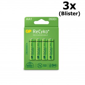 GP - GP Recyko+ 2700 Series AA / HR06 2600mah 1.2V NiMH Rechargeable Batteries - Size AA - NK261-CB