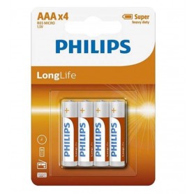 PHILIPS, AAA R3 Philips LongLife Zinc Alkaline, Size AAA, BS406-CB