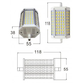 Oem, R7S 118mm 30W 64x SMD 5730 LED Lamp White - Dimmable, Tube lamps, AL1090-WD